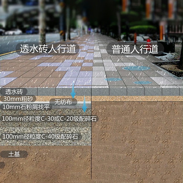 透水砖剖面